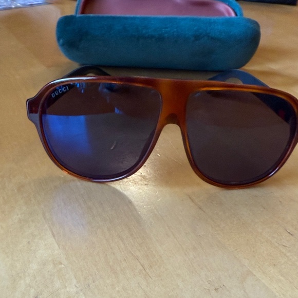 Gucci Brown Tortoise shell Aviator Sunglasses - Picture 3 of 8